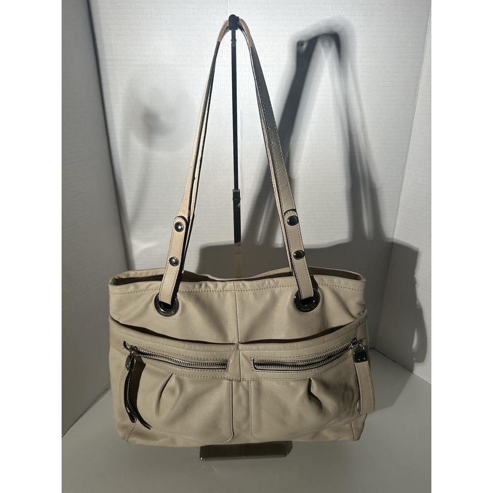 B.MAKOWSKY saddle-brown leather purse/handbag  8 pocket shoulder bag